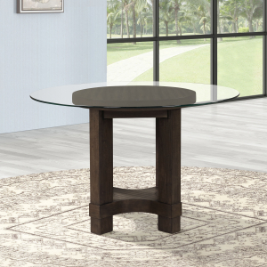 Cityscape - 52## Glass Round Table Top & Base - Dark Brown