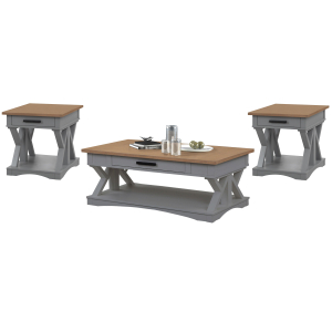 Americana Modern - Cocktail Table With 2 End Tables - Dove