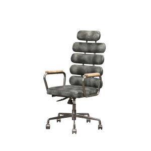 Calan - Office Chair - Vintage Black Top Grain Leather