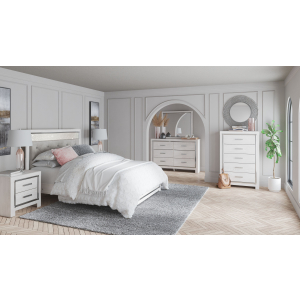 Altyra - 5 Pc. - Dresser, Mirror, Queen Panel Bed - White