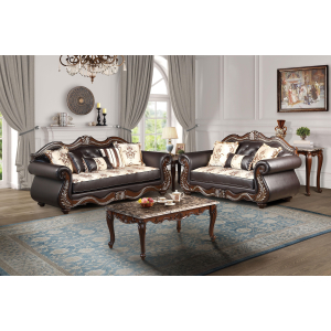 Maximus - 2 Piece Sofa & Loveseat - Dark Brown