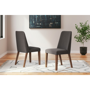 Lyncott - Dining Uph Side Chair (Set of 2) - Charcoal / Brown