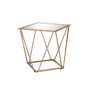Fogya - End Table - Mirrored & Champagne Gold