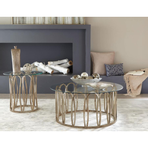 Monett - 2 Piece Coffee And End Table Set - Chocolate Brass