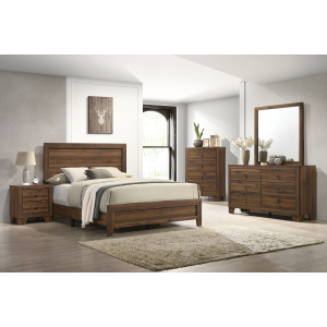 Millie - Twin 4 Piece Bedroom Set - Brown Cherry