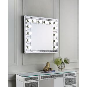Farai - 28## Accent Mirror - Mirrored & Faux Crystal Diamonds