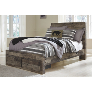 Derekson - Full Panel Bed with 2 Storage Drawers - Multi Gray