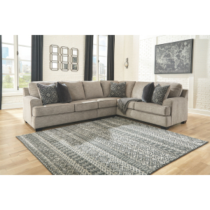 Bovarian - Left Arm Facing Loveseat 3 Pc Sectional - Stone