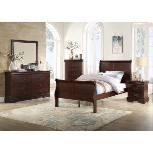 Louis Philip - Twin 5 Piece Bedroom Set - Cherry