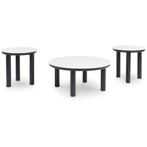 Xandrum - Occasional Table Set (Set of 3) - Black / White