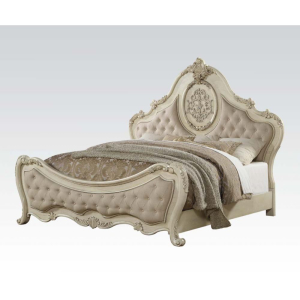 Ragenardus - California King Bed - Beige Linen & Antique White