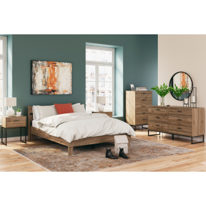 Deanlow - Honey- 3 Pc. - Dresser, Queen Platform Panel Bed