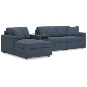 Modmax - 4-Piece Sectional With Laf Corner Chaise And Audio System Console - Ink