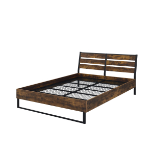 Juvanth - Eastern King Bed - Rustic Oak & Black