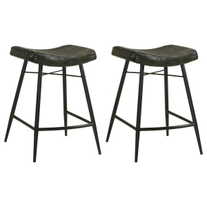 Bayu - Leather Upholstered Counter Stool (Set of 2) - Espresso