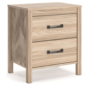 Battelle - Two Drawer Night Stand - Tan
