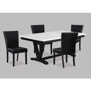Tanner - 5 Piece Dining Room Set - White / Black