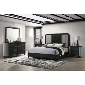 Skyline - 6/0 Western King 5 Piece Bedroom Set (Bed & Dresser & Mirror & 2 Nightstands) - Black