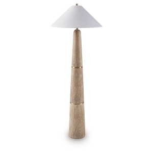 Gasparleigh - Poly Floor Lamp - Brown / Gold Finish