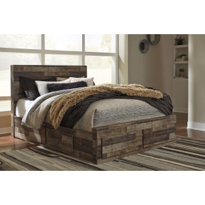 Derekson - Queen Panel Bed with 6 Storage Drawers - Multi Gray