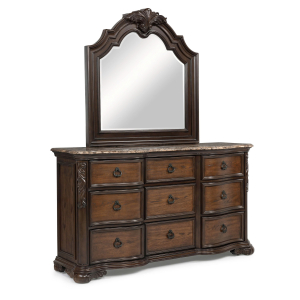Ludwig - Dresser & Mirror- Dark Brown