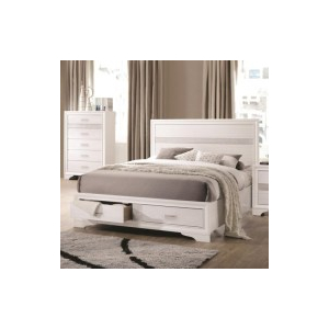Miranda - Wood California King Storage Panel Bed - White