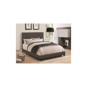 Boyd - Upholstered Eastern King Panel Bed - Charcoal
