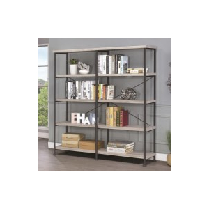 Analiese - 4-Shelf Double Bookshelf - Gray Driftwood