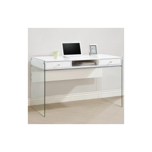 Dobrev - 2-Drawer Writing Desk - White High Gloss