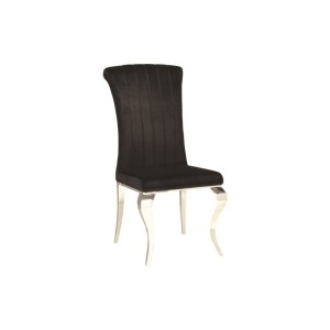 Betty - Velvet Upholstered Dining Side Chair (Set of 4) - Black And Chrome