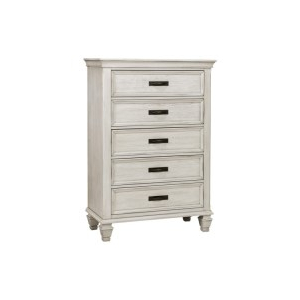 Franco - 5-Drawer Bedroom Chest - Distressed White