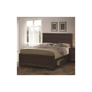 Kauffman - Wood California King Storage Panel Bed - Dark Cocoa