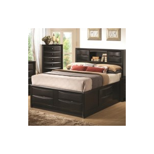 Briana - Wood Queen Storage Bookcase Bed - Black