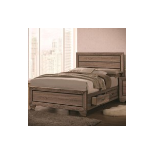 Kauffman - Wood Eastern King Storage Panel Bed - Washed Taupe