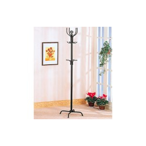 Collier - 12 Hook Freestanding Coat Rack Hat Hanger - Black