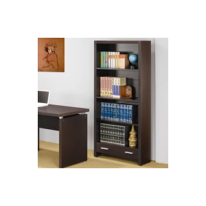 Skylar - 5-Shelf Bookcase With Drawer - Cappuccino