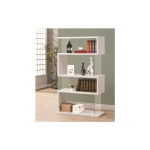 Emelle - 4-Shelf Glass Panel Bookshelf - White