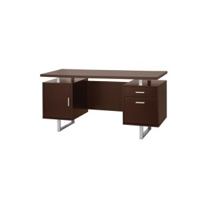 Lawtey - 2-Drawer Office Computer Desk - Cappuccino