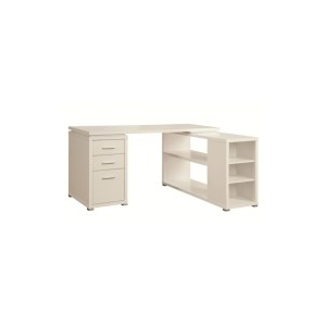Yvette - 3-Drawer L-Shape Computer Desk - White