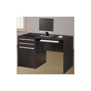 Halston - 2-Drawer Office Desk With Cabinet - Cappuccino