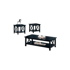 Rachelle - 3 Piece Rectangular Coffee Table Set - Deep Merlot