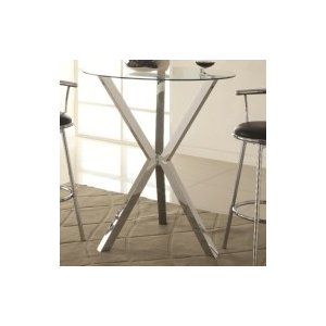 Denali - Round Glass Top Bistro Bar Table - Chrome