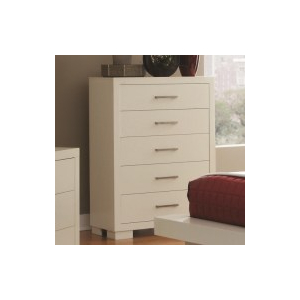 Jessica - 5-Drawer Bedroom Chest - Cream White
