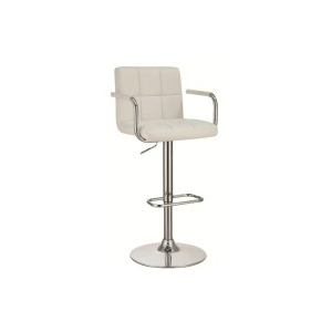 Palomar - Adjustable Height Bar Stool - White And Chrome