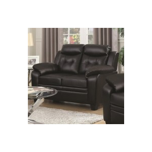 Finley - Upholstered Padded Arm Tufted Loveseat - Black
