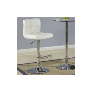 Lenny - Upholstered Adjustable Bar Stool (Set of 2) - White