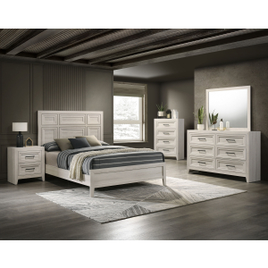 Lorraine - Queen 5 Piece Bedroom Set - Antique White