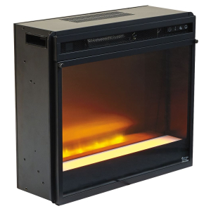 Entertainment Accessories - Fireplace Insert Glass/Stone - Black