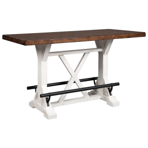 Valebeck - Rectangular Dining Room Counter Table - White / Brown