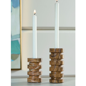 Emsleyfield - Candle Holder Set (Set of 2) - Tan